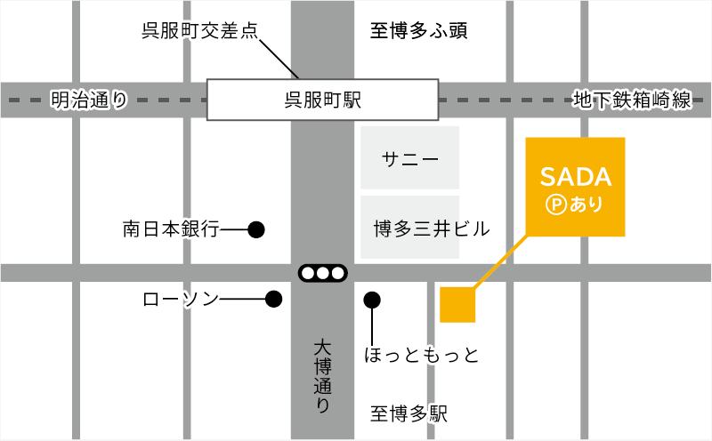福岡呉服町店の地図