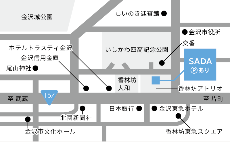 金沢香林坊店の地図