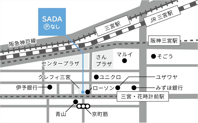 神戸三宮店の地図