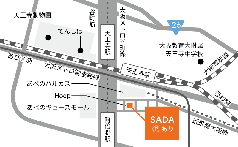 大阪あべのHoop店の地図