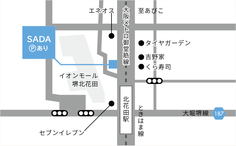 大阪堺店の地図