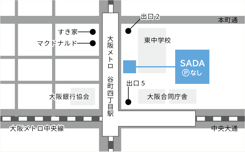 大阪谷町店の地図