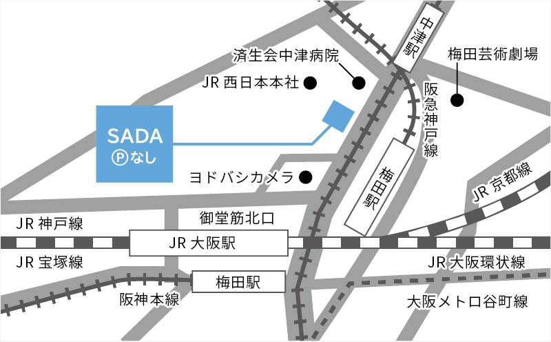 大阪梅田店の地図