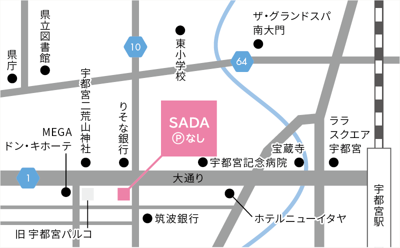 宇都宮大通り店の地図