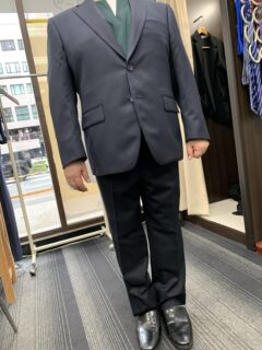 ネイビー×無地　シングルスーツの画像