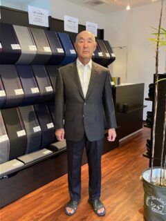 トレンドカラーのブラウンで大人の雰囲気と高級感のあるジャケット生地【カノニコ】の画像